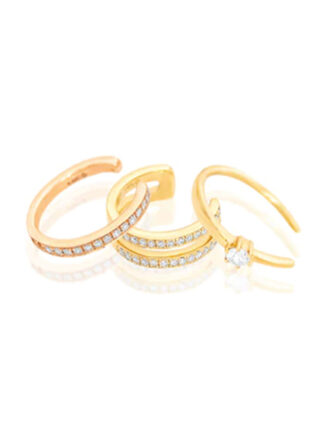 Pav?? Diamond Single and Double Row Ear Cuff