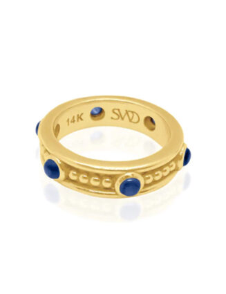 Classic Gold Bead & Cabochon Gemstone Band