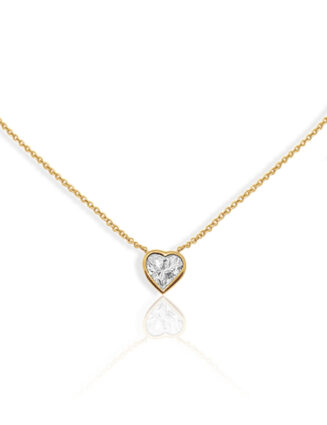 Bezel Set Heart Necklace