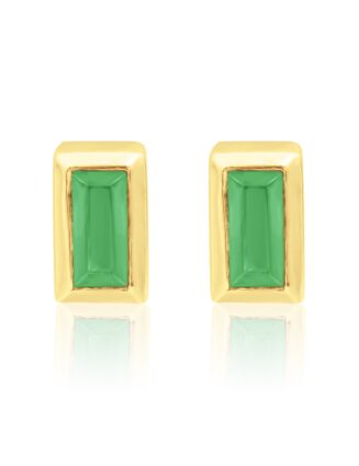 Bezel Set Bar Stud Earrings