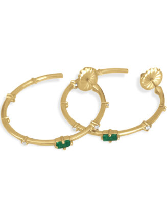 Emerald & Diamond Hoops