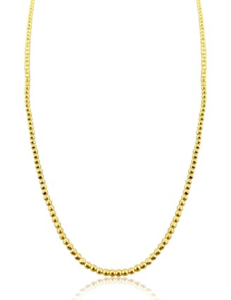 Diamond-Cut Gold Bead Necklace