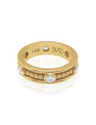 Classic Gold Bead & Faceted Gemstone Band