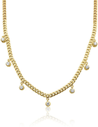 Multi Prong Diamond Fringe Necklace