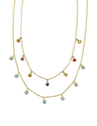 Multi Prong Sapphire Fringe Necklace