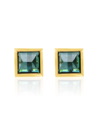 Bezel Set Pyramid Cabochon Earrings